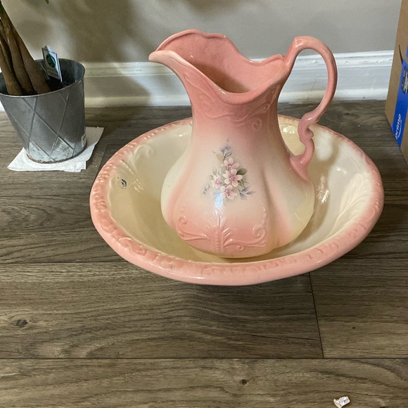 Other - Pink Ironstone Stamped Pitcher